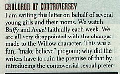 Part 1 of Buffy Magazine Letter